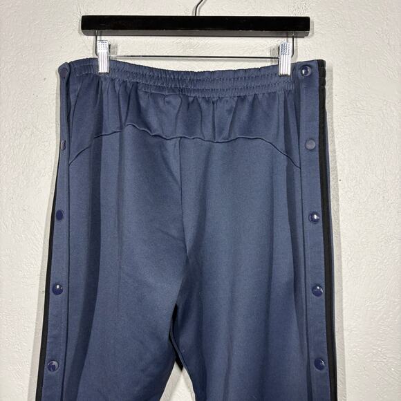 Adidas Snap Side Sweatpants Jogger Athletic Steel Blue Black Sport Casual - XL - Picture 2 of 5